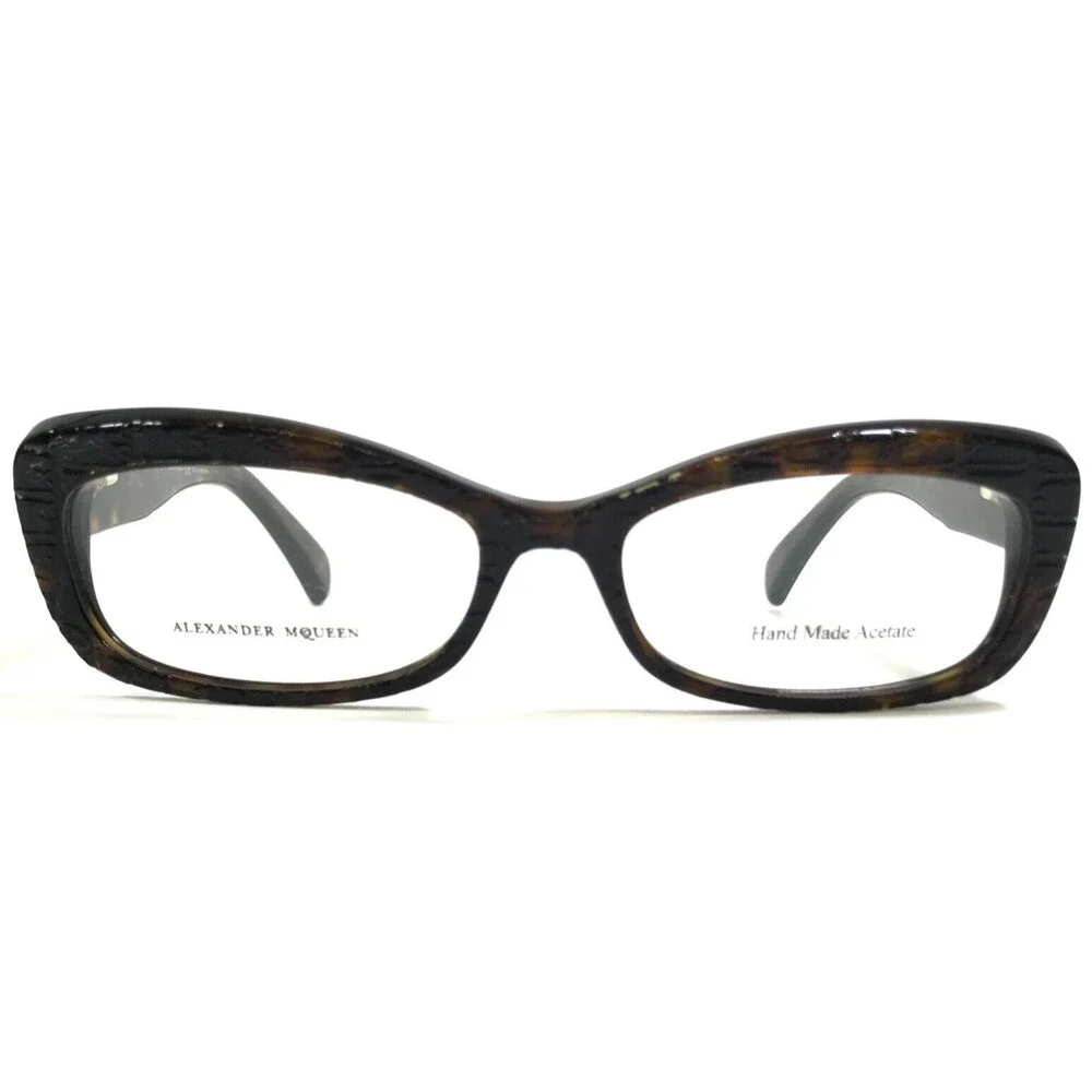 Alexander McQueen Eyeglasses Frames AMQ4203 086 Tortoise Cat Eye 52-15-140
